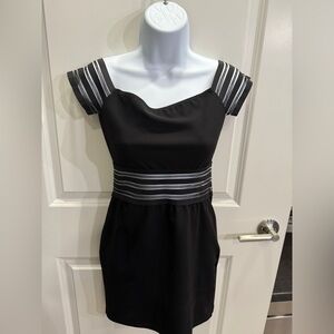 Elegant Black Dress with Silver Accents